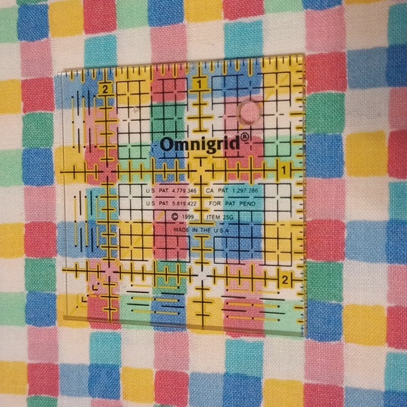 90s VTG 3yd Cotton Checkered Fabric - Picture 2 of 3